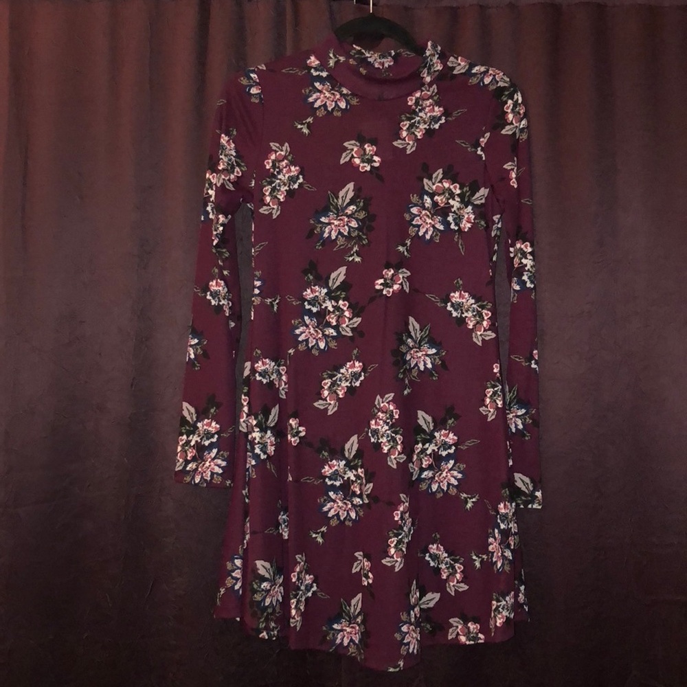 High neck, long sleeve mini dress - Picture 1 of 1